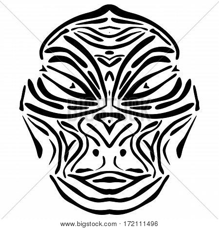 Vector illustration of a abstract lurid African mask.