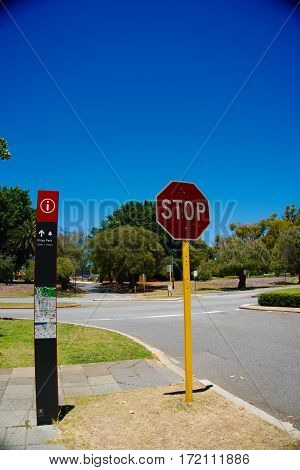 A road junction in the perth city central