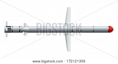 Сruise missile on a white background. Weapons.