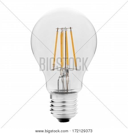 Filament Led Bulb Isolated On White Background. Led Lightbulb. Led Light. Clipping Path