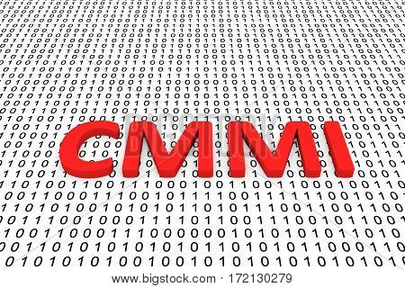 cmmi in the form of binary code, 3D illustration