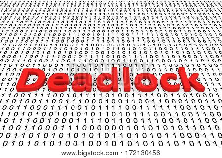 deadlock in the form of binary code, 3D illustration