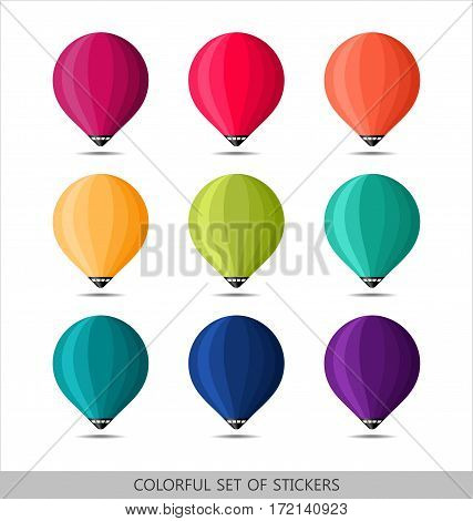 Set of Blank Sale Stickers Fine Colors