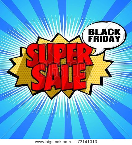 Set Black Friday Sale Stickers and Labels Strip. Super Sale.