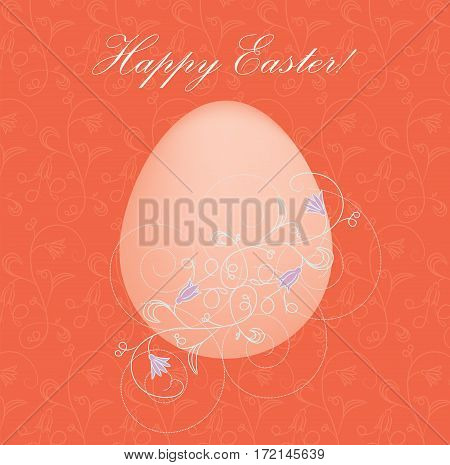 Easter greeting card with easter eggs doodles. Vector illustration