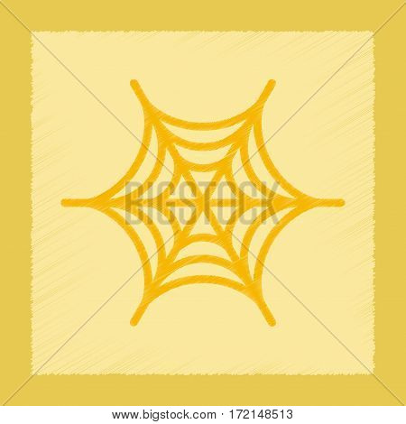flat shading style icon of spider web