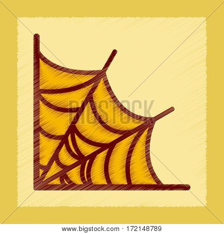 flat shading style icon of spider web