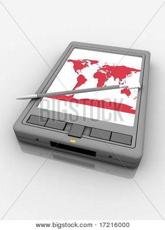 Pocket PC un fondo blanco