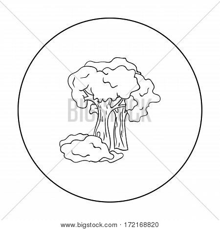 Paintball playing field icon in outline design isolated on white background. Paintball symbol stock vector illustration.