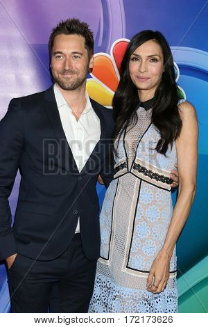 LOS ANGELES - JAN 18:  Ryan Eggold, Famke Janssen at the NBC/Universal TCA Winter 2017 at Langham Hotel on January 18, 2017 in Pasadena, CA
