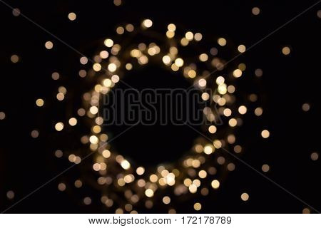 Lighting bokeh with copy space in center.