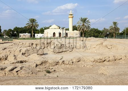 Settlement ruins and remains at the Hili archaeological park in Al Ain. Emirate of Abu Dhabi United Arab Emirates