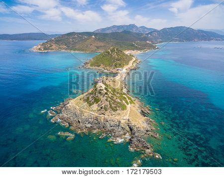 Aerial View Of Sanguinaires Bloodthirsty Islands In Corsica, France