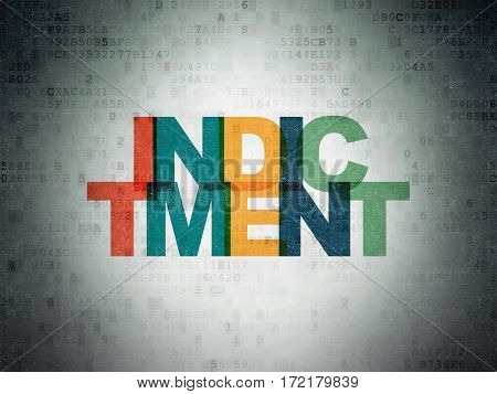 Law concept: Painted multicolor text Indictment on Digital Data Paper background
