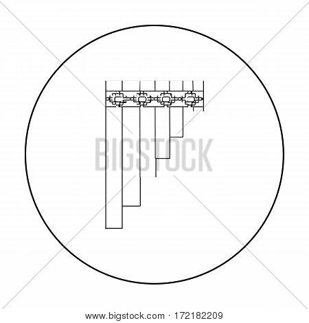 Mexican pan flute icon in outline style isolated on white background. Mexico country symbol vector illustration.