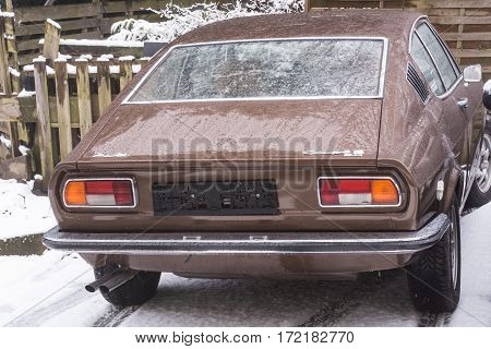 VELBERT NRW GERMANY - MARCH 07 2016: Old car A 100 Coupe S in a public parking in Velbert Germany.