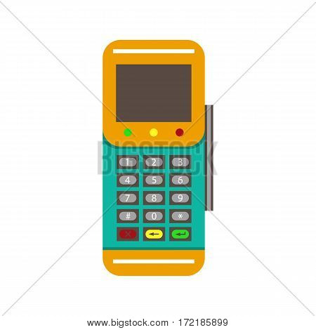 POS terminal flat vector icon. Vector illustration