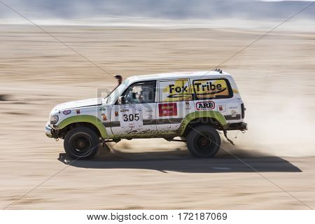 Off-road Truck Competing In A Desert Rally