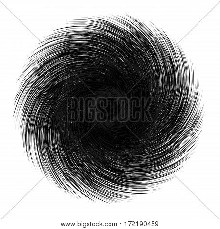 Abstract unusual strange shape. Dark abstract twirl element isolated on white background. Vector illustration of swirl circle shape.