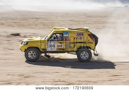 Off-road Truck Competing In A Desert Rally