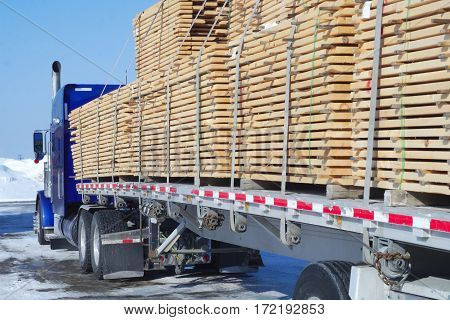 truck carrying wood forestry transport plank stack