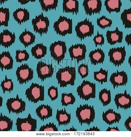 Seamless background with leopard pattern. Vector background for design