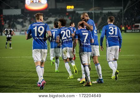 Uefa Europa League Match Between Paok Vs Schalke Played At Toumba Stadium