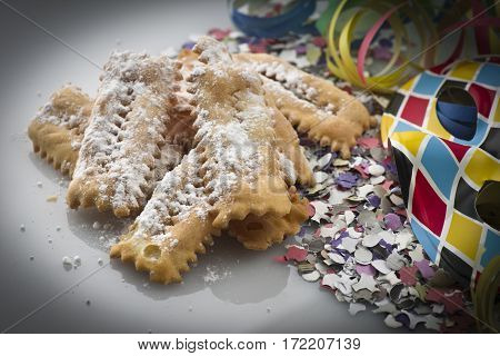 Tipical italian cake Chiacchere for carnival party