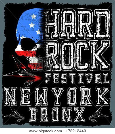Rock poster; vintage rock and roll typographic for t-shirt; tee design; poster; vector illustration