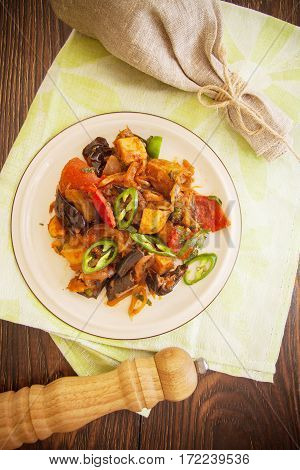 ajapsandali georgian dish of eggplant and meat