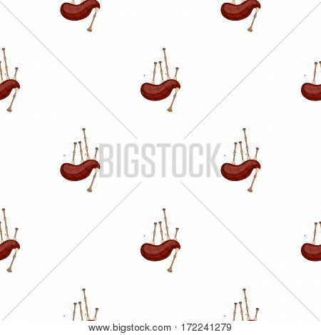 Bagpipes icon in cartoon style isolated on white background. Musical instruments pattern vector illustration