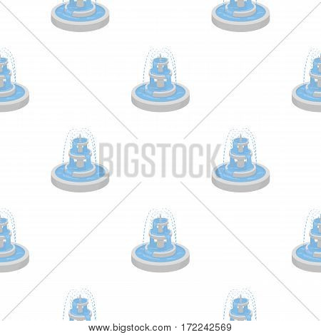 Fountain icon in cartoon style isolated on white background. Park pattern vector illustration.