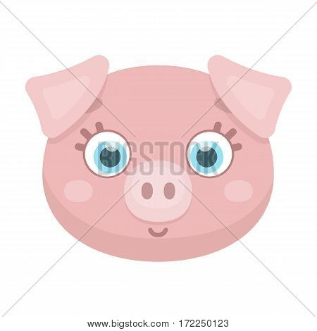 Pig muzzle icon in cartoon design isolated on white background. Animal muzzle symbol stock vector illustration.