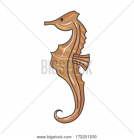 Seahorse icon in cartoon design isolated on white background. Sea animals symbol stock vector illustration.