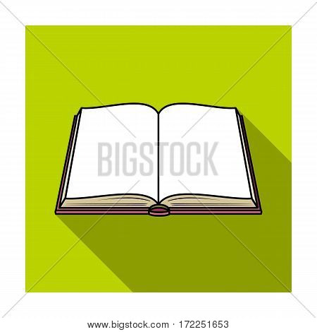 Opened book icon in flat design isolated on white background. Books symbol stock vector illustration.