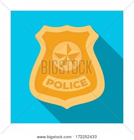 Police badge icon in flat design isolated on white background. Police symbol stock vector illustration.
