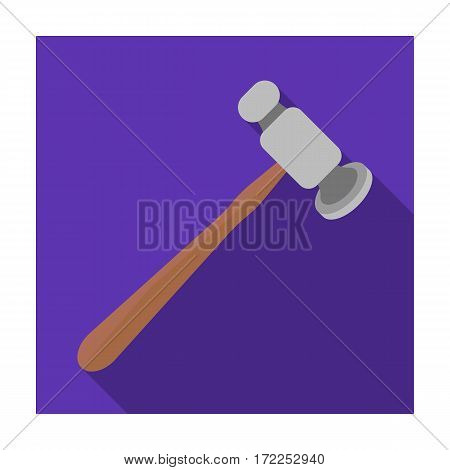 Jewelry hammer icon in flat design isolated on white background. Precious minerals and jeweler symbol stock vector illustration.