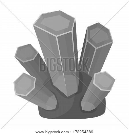Green natural minerals icon in monochrome design isolated on white background. Precious minerals and jeweler symbol stock vector illustration.