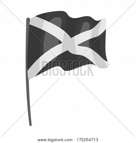 Flag of Scotland icon in monochrome design isolated on white background. Scotland country symbol stock vector illustration.