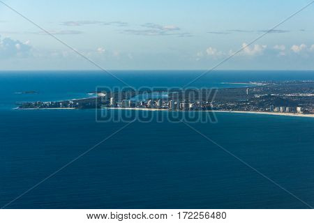 Aerial View Of Coolangatta And Geenmount Beach