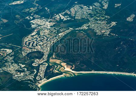 Aerial View Of Noosa Heads. Sunshine Coast, Australia