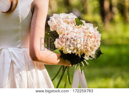 Beautiful bride with flowers