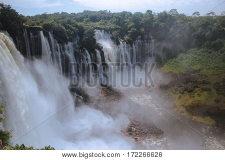 Kalandula falls are one of the largest waterfalls by volume in Africa - Angola