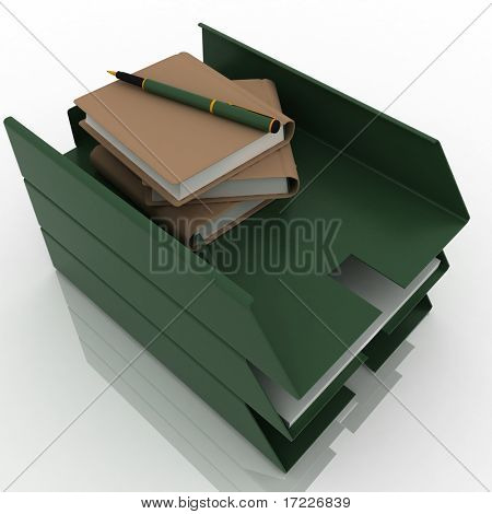 Detailní záběr kancelář inbasket