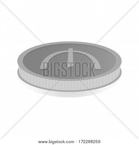 Vector illustration of a silver coin with symbol of azerbaijani manat azn.