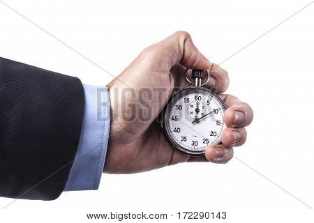 Hand Holding A Stopwatch
