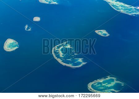 Aerial View Of Great Barrier Reef. The Percy Group Of Reefs