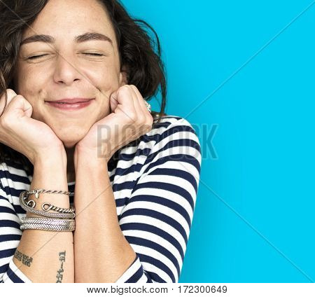 Woman Smile Emotion Expression Studio Portrait