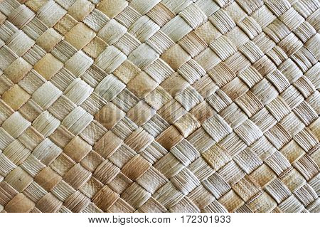 Fijian Coconut Palm Leaves Weaving Background