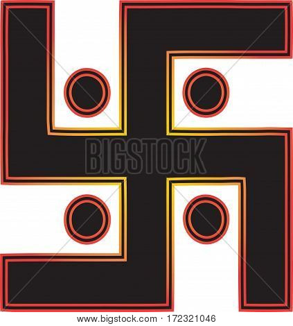 The most important symbol in the religion of Jainism -  the Sun Swastika.